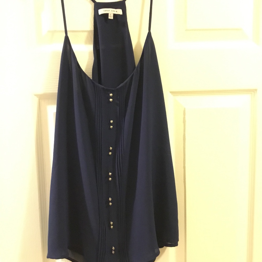 Naked Zebra blue tank top